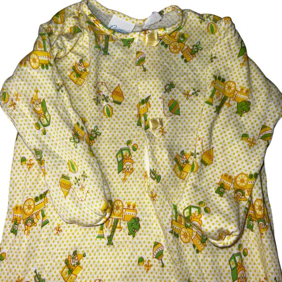 Vintage Carter's Layette Gown Sleepers yellow and green jack in box, train, toy - Picture 2 of 7